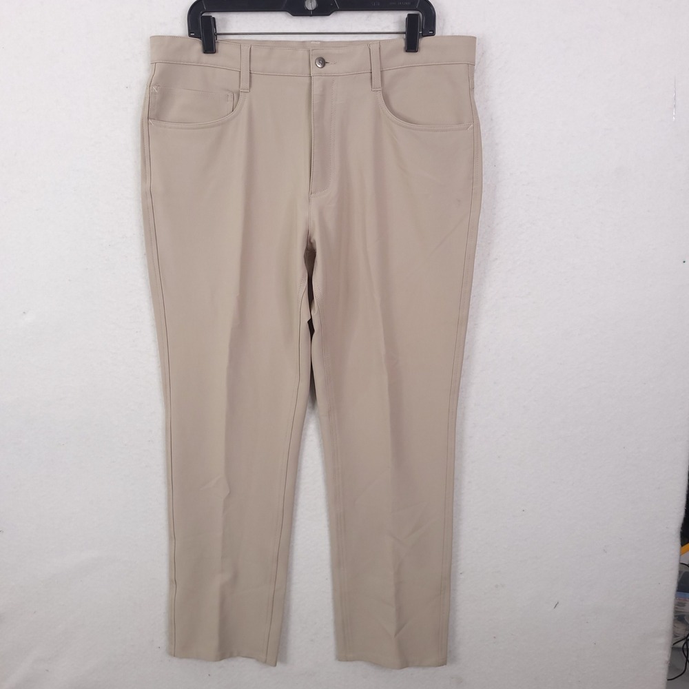 FootJoy Golf Pants Mens 36x30 Khaki Athletic Fit 5-Pocket Performance Trousers